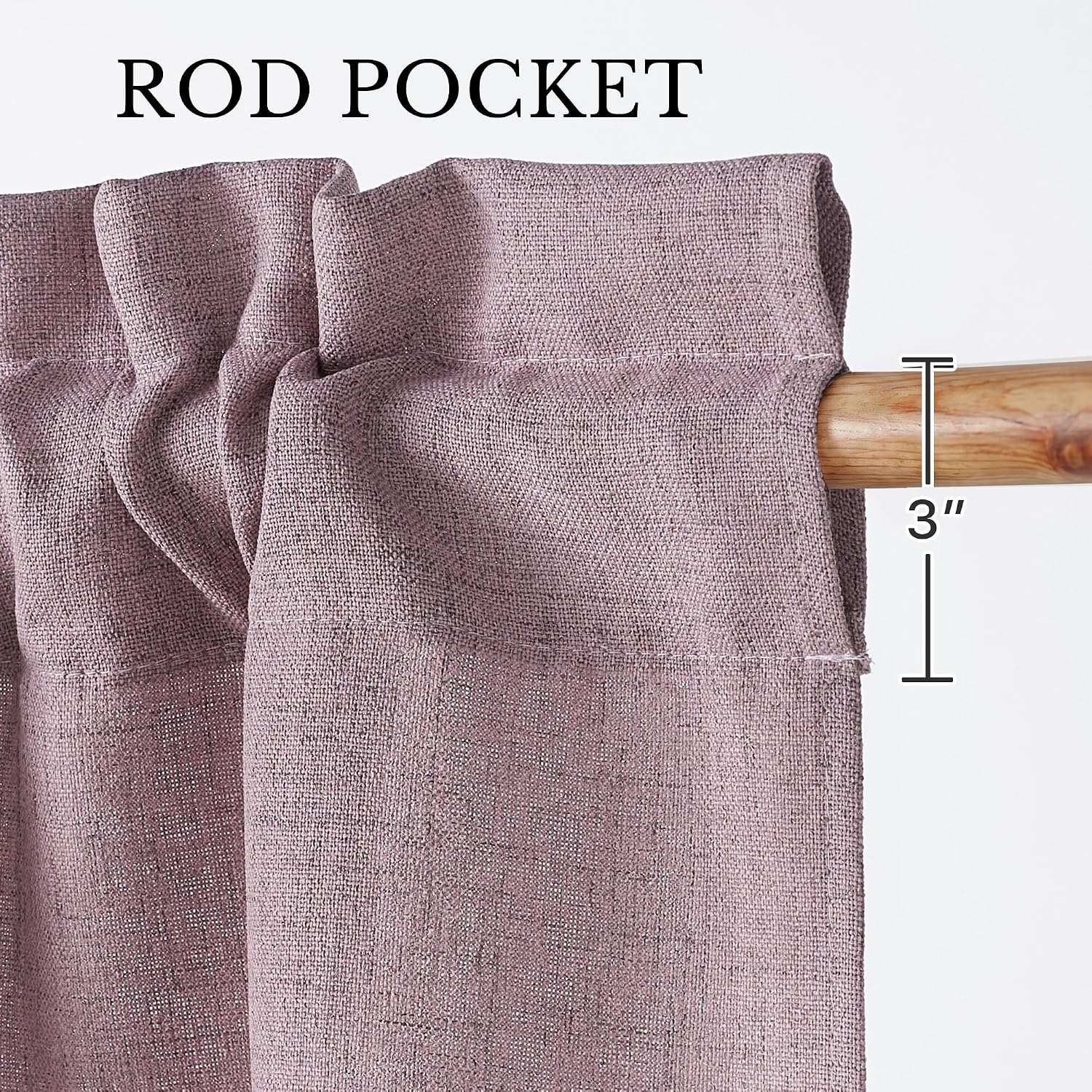 image:imageNICETOWN Sage Green 2 Layers Linen Valance 52 W x 18 L 1 PanelDusty Mauve