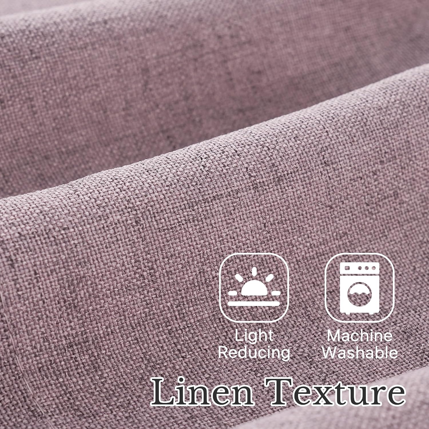 image:imageNICETOWN Sage Green 2 Layers Linen Valance 52 W x 18 L 1 PanelDusty Mauve