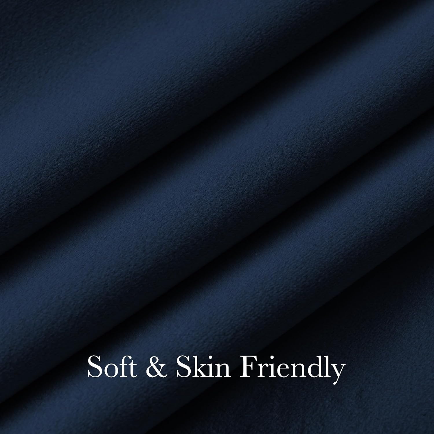 image:imageNICETOWN Sage Green Velvet Blackout Curtains 96 Inch Long for Bedroom Dorm DiningLiving Room Thermal Solid Heavy Matt Pinch Pleat Back Tab Track Window Treatment for Hall Theater 2 Panels 40 WNavy Blue