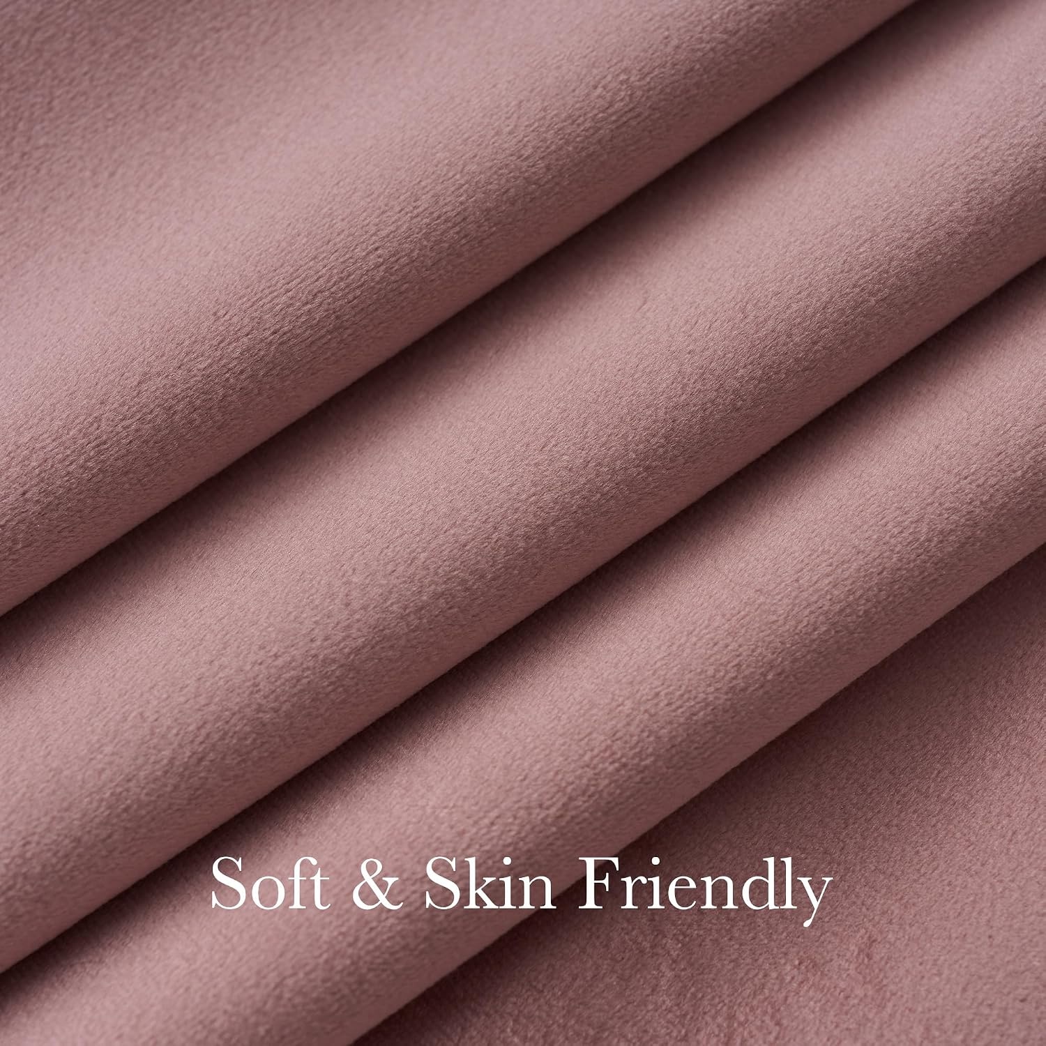 image:imageNICETOWN Sage Green Velvet Blackout Curtains 96 Inch Long for Bedroom Dorm DiningLiving Room Thermal Solid Heavy Matt Pinch Pleat Back Tab Track Window Treatment for Hall Theater 2 Panels 40 WBlush Pink