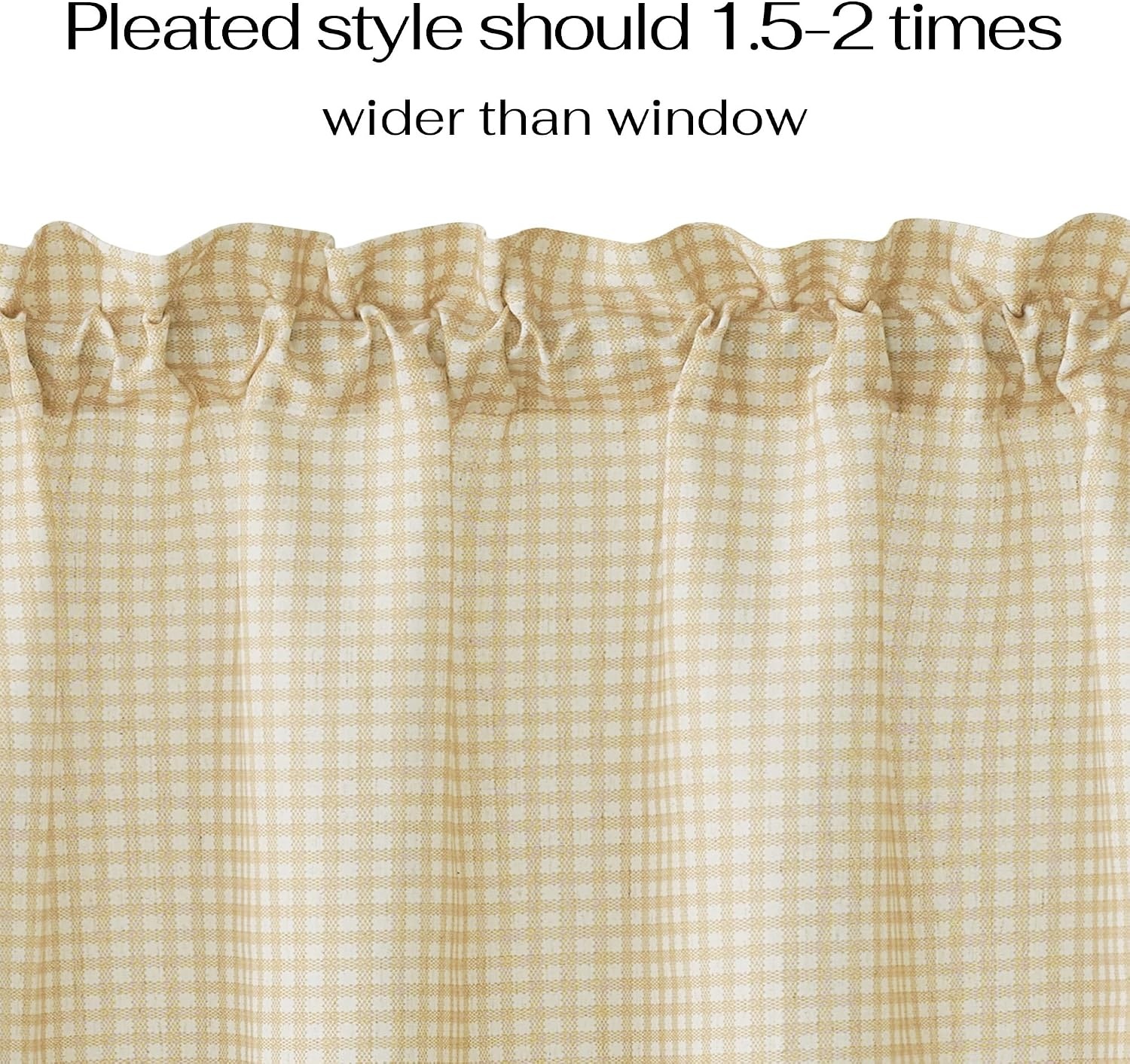 image:imageNICETOWN Sheer Sage Linen Striped Print Kitchen Curtains 3024 2 PanelsYellow