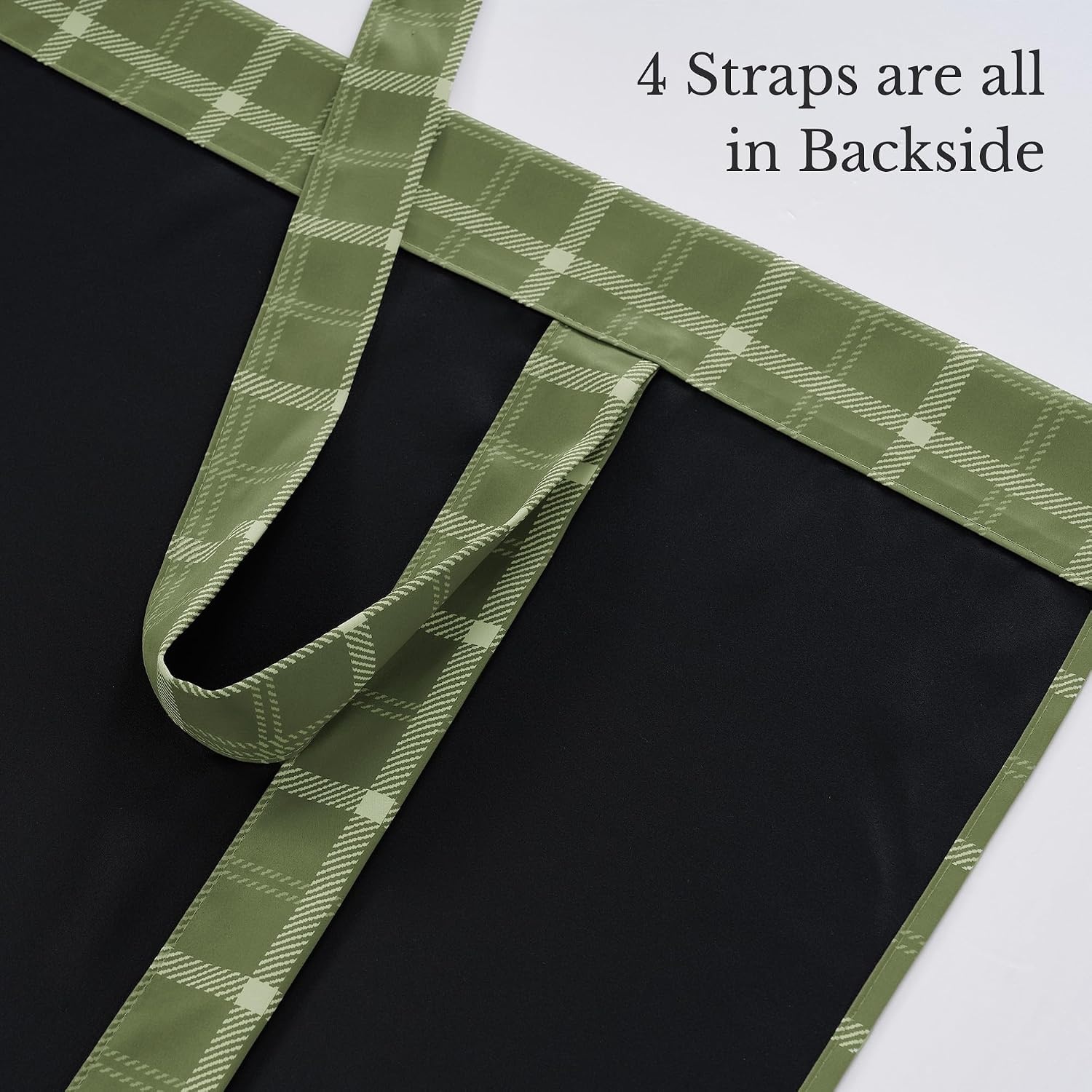 image:imageNICETOWN Taupe Fall Farmhouse Plaid 100 Blackout Ballon Shades 34W x 45LPlaid Olive Green White