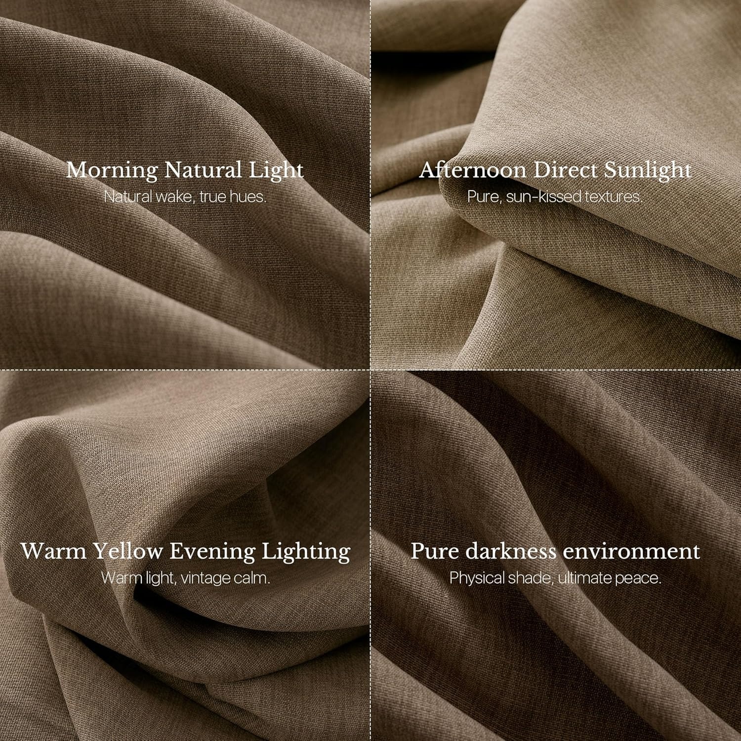 image:imageNICETOWN Vintage Olive Dark Green Pinch Pleated Linen Curtains 90 inch LongHazelnut Brown