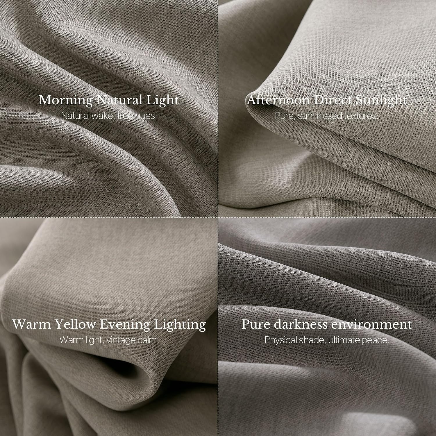 image:imageNICETOWN Vintage Olive Dark Green Pinch Pleated Linen Curtains 90 inch LongStone Grey