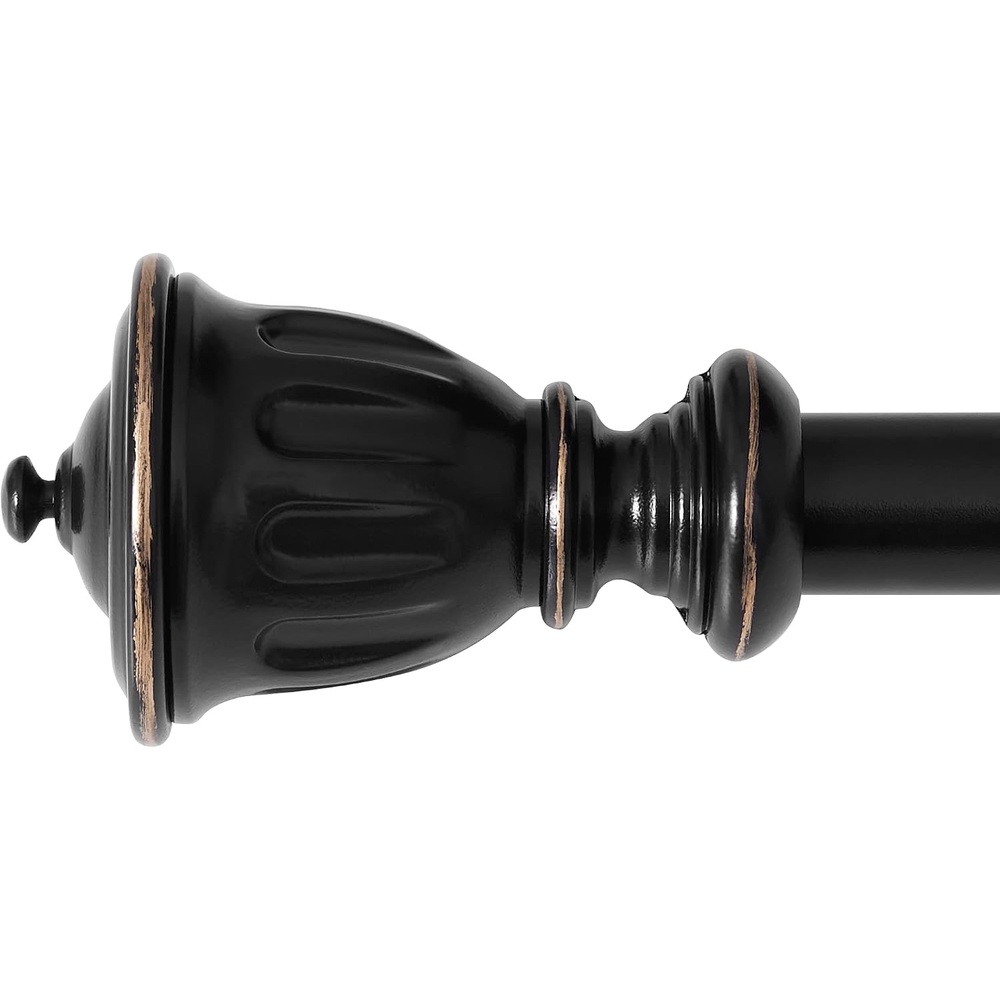 image:imageNICETOWN Black Curtain Rods for Window 48 to 86 inch 1 18 Diameter with Ball Finials for Window Treatment Adjustable Length from 48 to 86Inch Matte BlackBlack Copper