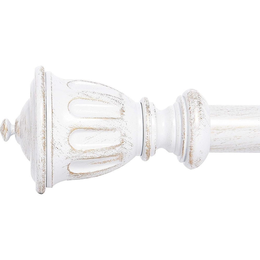 image:imageNICETOWN Black Curtain Rods for Window 48 to 86 inch 1 18 Diameter with Ball Finials for Window Treatment Adjustable Length from 48 to 86Inch Matte BlackAntique White