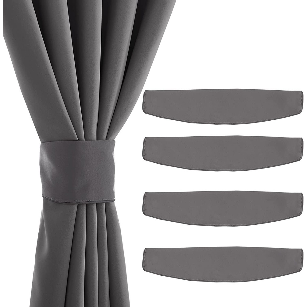 image:imageNICETOWN Strong Magnetic Curtain Tiebacks Modern Simple Style Curtain Ties Backs Holdbacks Holders for IndoorOutdoor Curtains White 185 X 4 Inches Set of 4Grey