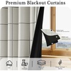NICETOWN 100% Blackout Taupe Plaid Curtains for Bedroom, W52xL84, 2 Panels(Black)
