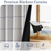 NICETOWN 100% Blackout Taupe Plaid Curtains for Bedroom, W52xL84, 2 Panels(Navy Blue)
