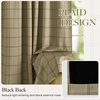 NICETOWN 100% Blackout Taupe Plaid Magnetic Roman Shade, W24 x L64, 1 Panel(Grid Pattern | Burlap & White)