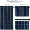 NICETOWN 100% Blackout Taupe Plaid Magnetic Roman Shade, W24 x L64, 1 Panel(Grid Pattern | Dark Blue & White)
