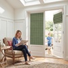 NICETOWN 100% Blackout Taupe Plaid Magnetic Roman Shade, W24 x L64, 1 Panel(Grid Pattern | Olive Green & White)