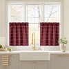 NICETOWN 100% Blackout Taupe Plaid Magnetic Roman Shade, W24 x L64, 1 Panel(Grid Pattern | Red Christmas & White)