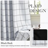 NICETOWN 100% Blackout Taupe Plaid Magnetic Roman Shade, W24 x L64, 1 Panel(Grid Pattern | White & White)
