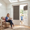 NICETOWN 100% Blackout Taupe Plaid Magnetic Roman Shade, W24 x L64, 1 Panel(Plaid | Brown & White)