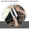 NICETOWN 100% Blackout Taupe Plaid Magnetic Roman Shade, W24 x L64, 1 Panel(Plaid | Brown & White)