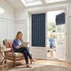 NICETOWN 100% Blackout Taupe Plaid Magnetic Roman Shade, W24 x L64, 1 Panel(Plaid | Dark Blue & White)