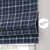 NICETOWN 100% Blackout Taupe Plaid Magnetic Roman Shade, W24 x L64, 1 Panel(Plaid | Dark Blue & White)