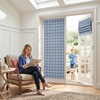 NICETOWN 100% Blackout Taupe Plaid Magnetic Roman Shade, W24 x L64, 1 Panel(Plaid | Sea Blue & White)