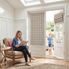 NICETOWN 100% Blackout Taupe Plaid Magnetic Roman Shade, W24 x L64, 1 Panel(Plaid | Taupe & White)