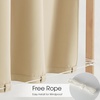 NICETOWN 2 Panels Rod-Free Outdoor Curtains for Patio Waterproof Sticky Top(Biscotti Beige)