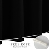 NICETOWN 2 Panels Rod-Free Outdoor Curtains for Patio Waterproof Sticky Top(Black)