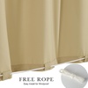 NICETOWN 2 Panels Rod-Free Outdoor Curtains for Patio Waterproof Sticky Top(Buff)