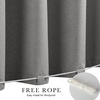 NICETOWN 2 Panels Rod-Free Outdoor Curtains for Patio Waterproof Sticky Top(Graphite)