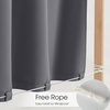 NICETOWN 2 Panels Rod-Free Outdoor Curtains for Patio Waterproof Sticky Top(Grey)