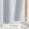 NICETOWN 2 Panels Rod-Free Outdoor Curtains for Patio Waterproof Sticky Top(Greyish White)