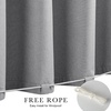 NICETOWN 2 Panels Rod-Free Outdoor Curtains for Patio Waterproof Sticky Top(Light Gray)
