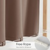 NICETOWN 2 Panels Rod-Free Outdoor Curtains for Patio Waterproof Sticky Top(Mocha)