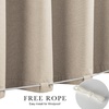 NICETOWN 2 Panels Rod-Free Outdoor Curtains for Patio Waterproof Sticky Top(Natural Beige)