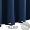 NICETOWN 2 Panels Rod-Free Outdoor Curtains for Patio Waterproof Sticky Top(Navy)