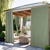 NICETOWN 2 Panels Rod-Free Outdoor Curtains for Patio Waterproof Sticky Top(Sage)
