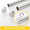 NICETOWN Black Adjustable Curtain Rod 1 Diameter Modern End Cap Style Finals/Cylinder Finials Design Decorative Drapery Rod for Closet Cupboard Cafe Loft RV Curtains, 28-48″ Length, Matt Black(Brushed Nickel)