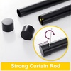 NICETOWN Black Adjustable Curtain Rod 1 Diameter Modern End Cap Style Finals/Cylinder Finials Design Decorative Drapery Rod for Closet Cupboard Cafe Loft RV Curtains, 28-48″ Length, Matt Black(Matt Black)