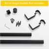 NICETOWN Black Adjustable Curtain Rod 1 Diameter Modern End Cap Style Finals/Cylinder Finials Design Decorative Drapery Rod for Closet Cupboard Cafe Loft RV Curtains, 28-48″ Length, Matt Black(Matt Black)