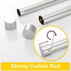 NICETOWN Black Adjustable Curtain Rod 1 Diameter Modern End Cap Style Finals/Cylinder Finials Design Decorative Drapery Rod for Closet Cupboard Cafe Loft RV Curtains, 28-48″ Length, Matt Black(Satin Nickel)