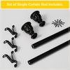 NICETOWN Black Curtain Rods for Window 48 to 86 inch, 1 1/8 Diameter with Ball Finials for Window Treatment, Adjustable Length from 48 to 86-Inch, Matte Black(Black Copper)