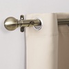 NICETOWN Black Curtain Rods for Window 48 to 86 inch, 1 1/8 Diameter with Ball Finials for Window Treatment, Adjustable Length from 48 to 86-Inch, Matte Black(Antique Brass)