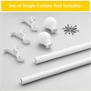 NICETOWN Black Curtain Rods for Window 48 to 86 inch, 1 1/8 Diameter with Ball Finials for Window Treatment, Adjustable Length from 48 to 86-Inch, Matte Black(Matte White)