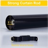 NICETOWN Black Curtain Rods for Window 48 to 86 inch, 1 1/8 Diameter with Ball Finials for Window Treatment, Adjustable Length from 48 to 86-Inch, Matte Black(Black)