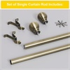 NICETOWN Black Curtain Rods for Window 48 to 86 inch, 1 1/8 Diameter with Ball Finials for Window Treatment, Adjustable Length from 48 to 86-Inch, Matte Black(Antique Brass)