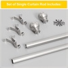 NICETOWN Black Curtain Rods for Window 48 to 86 inch, 1 1/8 Diameter with Ball Finials for Window Treatment, Adjustable Length from 48 to 86-Inch, Matte Black(Satin Nickel)