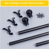 NICETOWN Black Curtain Rods for Window 48 to 86 inch, 1 1/8 Diameter with Ball Finials for Window Treatment, Adjustable Length from 48 to 86-Inch, Matte Black(Black)