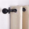 NICETOWN Black Curtain Rods for Window 48 to 86 inch, 1 1/8 Diameter with Ball Finials for Window Treatment, Adjustable Length from 48 to 86-Inch, Matte Black(Matte Black)