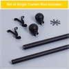 NICETOWN Black Curtain Rods for Window 48 to 86 inch, 1 1/8 Diameter with Ball Finials for Window Treatment, Adjustable Length from 48 to 86-Inch, Matte Black(Matte Black)
