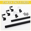 NICETOWN Black Curtain Rods for Windows 28 to 48 inch, Adjustable Curtain Rod 1 inch Diameter Modern Faceted Ball Finials Design Decorative Drapery Rod for Valances Tiers, 28-48″ Length, Matte Black(Matte Black/Faceted Ball)
