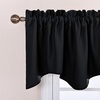 NICETOWN Blackout Kitchen Valances for Windo 18 Inch Length Rod Pocket(Black)